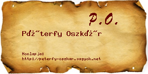 Péterfy Oszkár névjegykártya
