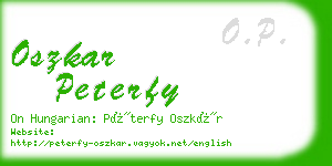oszkar peterfy business card